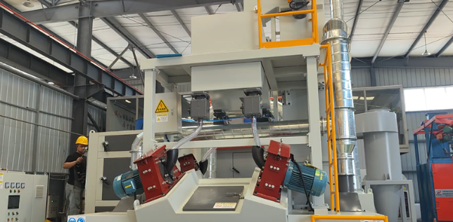 南阳板材除锈强化，通过式抛丸机应用案例